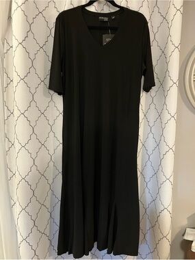 attitude by renee maxi dress Attitudes by Renee Petite Como Jersey Illusion Waist Maxi, Size Petite 1X, Black